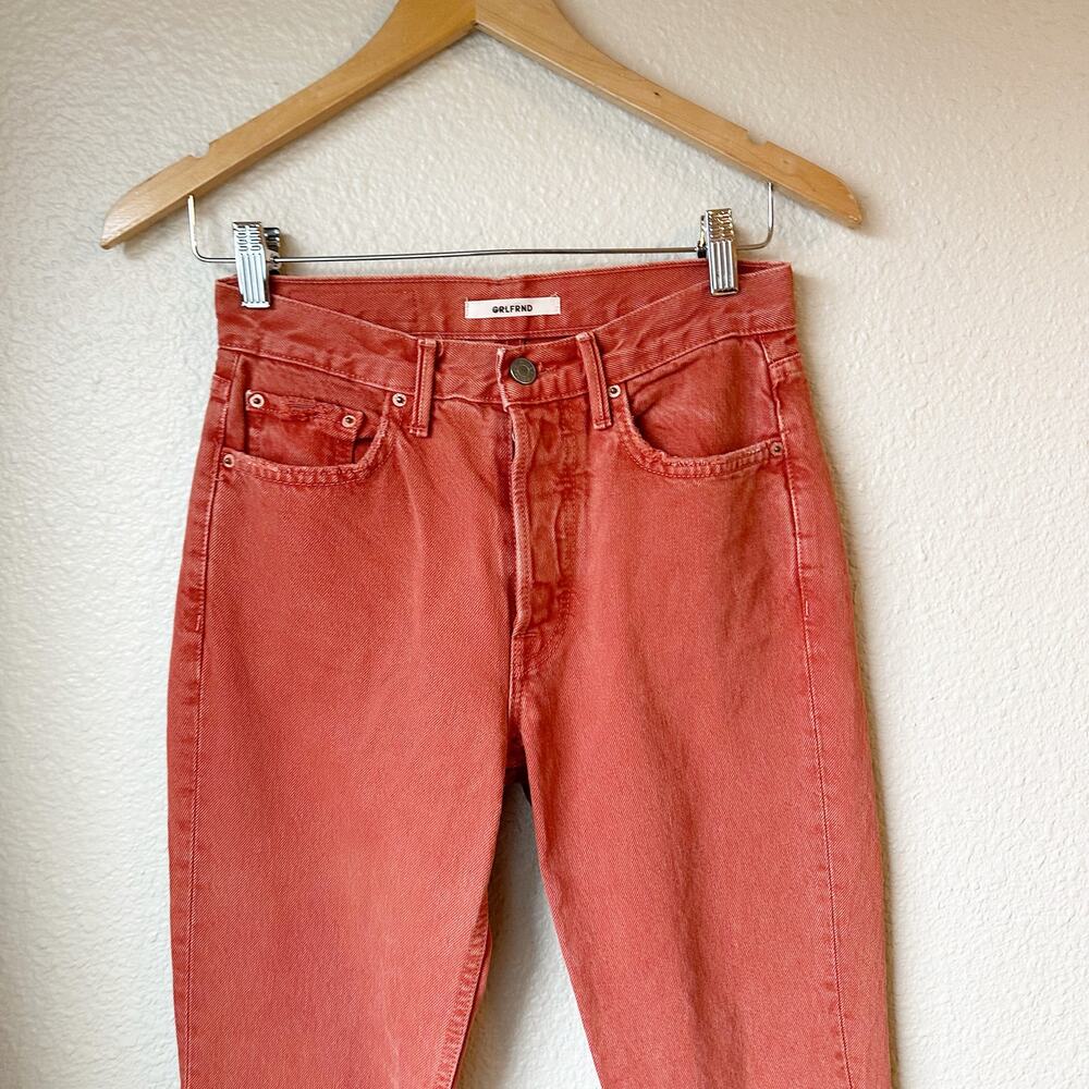 GRLFRND DENIM Orange The Karolina Jeans sz 25 Womens Denim Button Fly - Picture 2 of 11